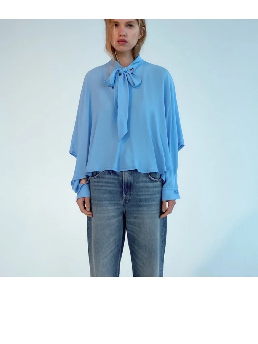 Zara Cape-Sleeved Blouse